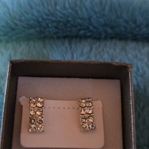 Elegant Gold and Silver Crystal Earrings